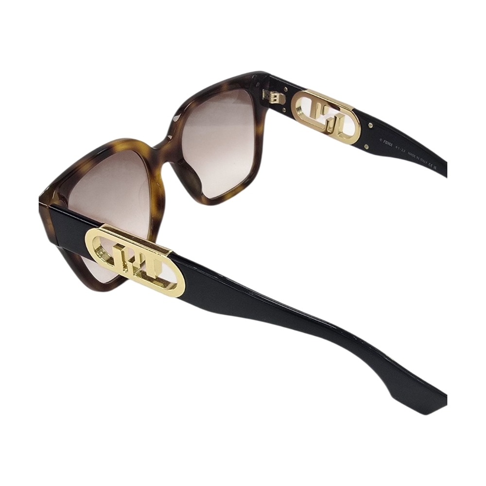 Fendi Tortoise and Black Sunglasses with Gold Detail
